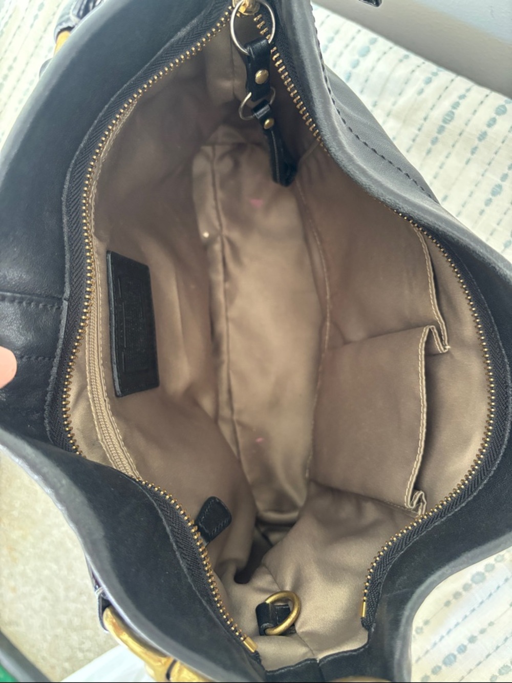 Coach Carly Hobo Black Leather Shoulder Bag Purse 10615 - Picture 9 of 11